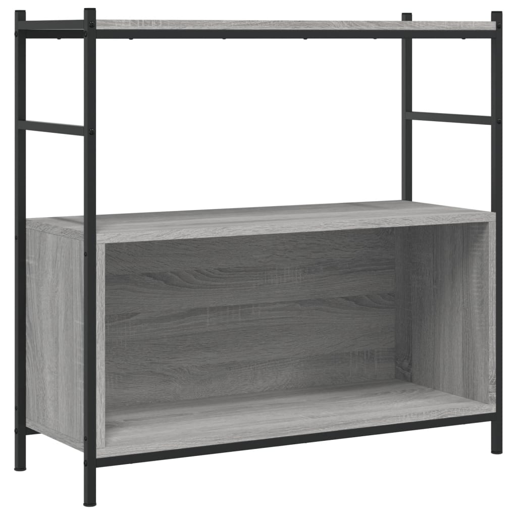 vidaXL Bücherregal Grau Sonoma 80x30x78,5 cm Holzwerkstoff und Eisen Image