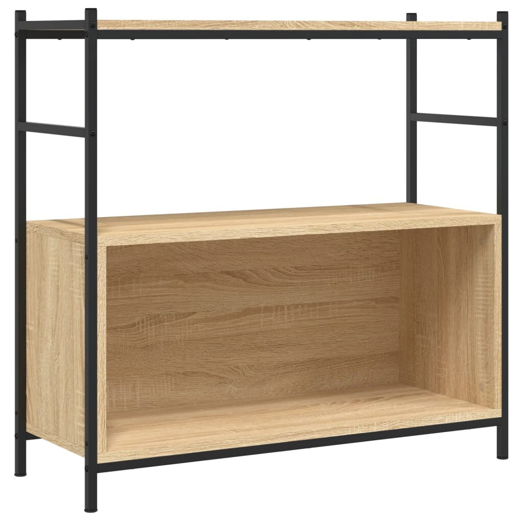 vidaXL Bücherregal Sonoma-Eiche 80x30x78,5 cm Holzwerkstoff und Eisen Image