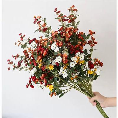 6pcs Mixed Color Realistic Artificial Roses – Touch-Feel Faux Flowers for Wedding, Bridal, Engagement, Bachelor Party, Birthday, Anniversary, Autumn, Farmhouse, and Home Decor