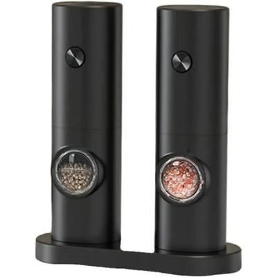 Electric Grinder Set Rechargeable Household Salt Pepper Flax Seed Grinder Portable Cordless Electric Grinding Machine Kitchen Seasoning Mill Adjustable Coarseness Stainless Steel Grinder Tool