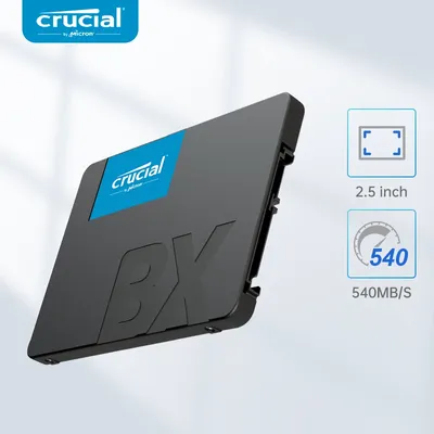 Crucial BX500 1 TB 3D NAND SATA 2,5 Zoll interne SSD, bis zu 540 MB/s – Solid-State-Laufwerk für PC und Laptop