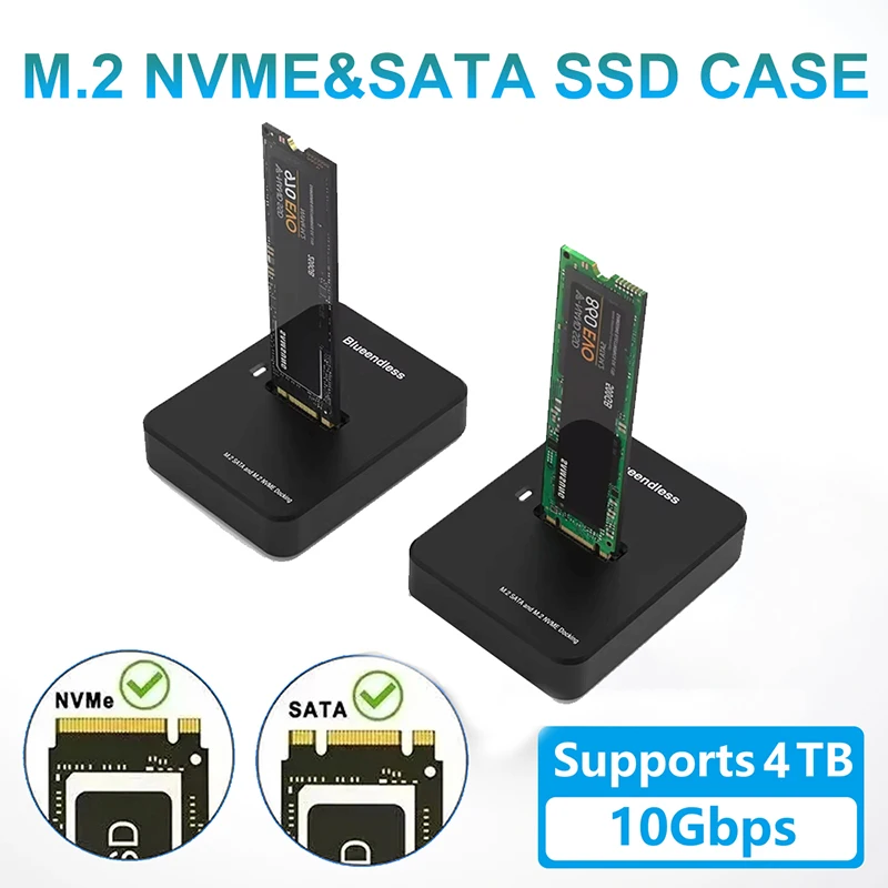 Blueendless M.2 NVME Dockingstation M Key USB M2 USB C SSD Gehäuse NVME und NGFF für HDD M.2 Nvme SSD Dockingstation Solide Hüllen Image