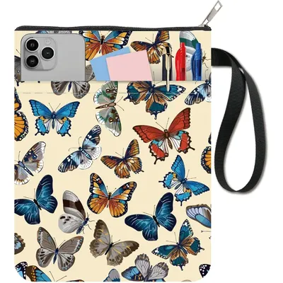 Butterfly Book Sleeve Book Protector Book Covers for Paperbacks Washable Fabric Cloth Book Cover with Zipper and Extra Sleeve