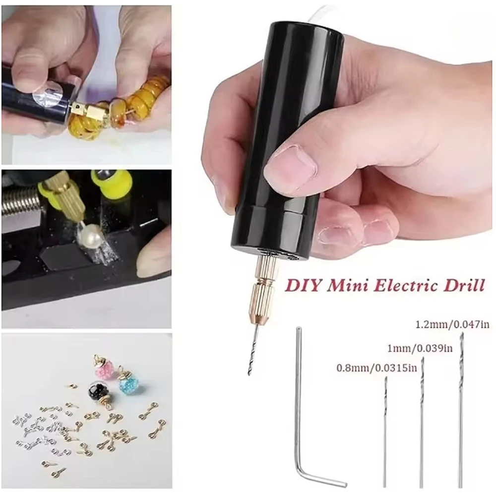 Mini perceuse électrique portative, bricolage, outils de perceuse électrique USB pour la fabrication de bijoux en résine époxy, outil de stylo de gravure artisanal sur bois