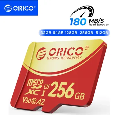 ORICO Speicherkarte 256 GB 128 GB 64 GB 32 GB TF Micro SD-Karte Bis zu 180 MB/s Speicher SD-Karte für Kamera-Drohnen-Dashcam-Flash-Karten