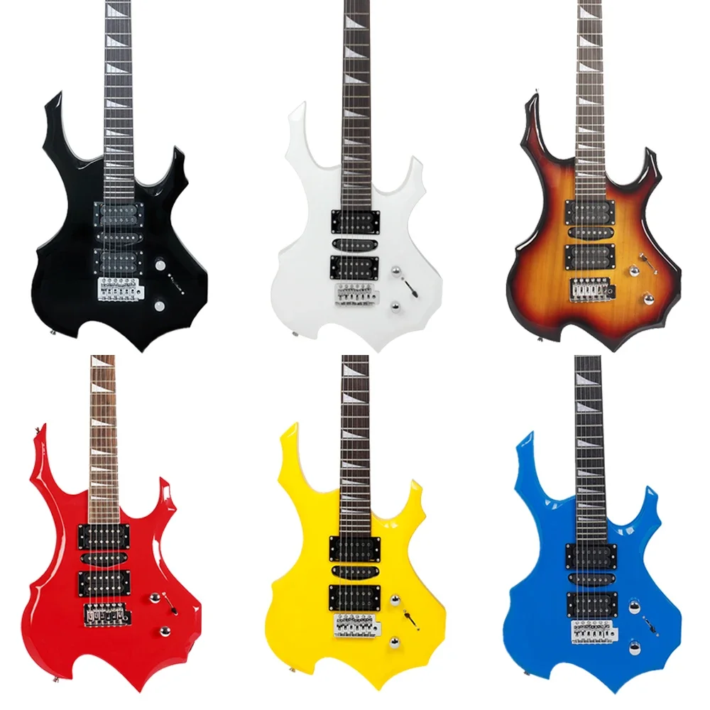 IRIN E-Gitarre, 6 Saiten, 24 Bünde, Lindenholzkorpus, Ahornhals, E-Gitarre mit Tremolo, 3 m Kabel, Gitarrenzubehör Image