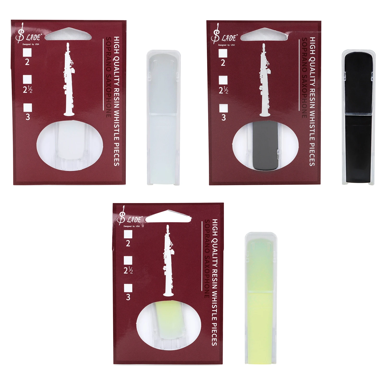 Slade Sopran Saxophon Schilf 2,5 Harz hochwertige Holzbläser Instrumente Zubehör profession elle rd75 langlebige Saxophon Schilf Image