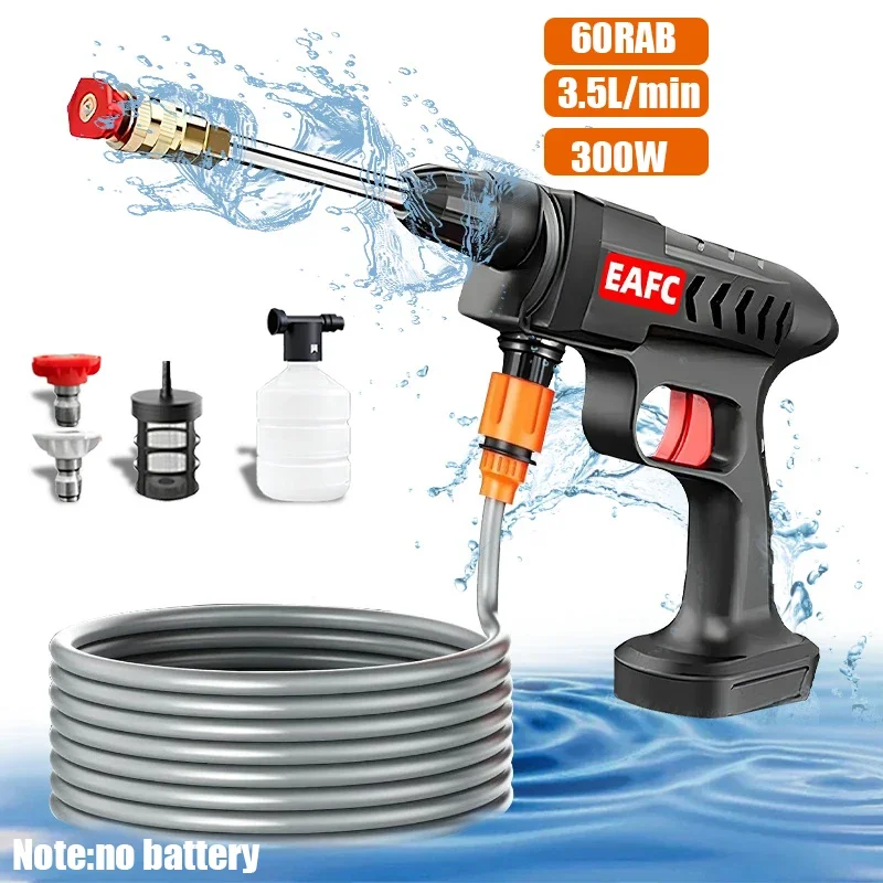 Drahtlose Hochdruck Auto Waschen Waschmaschine Pistole 300W 60Bar Auto Sauber Schaum Generator Wasser Pistole Spray Reiniger Auto Waschmaschine Image