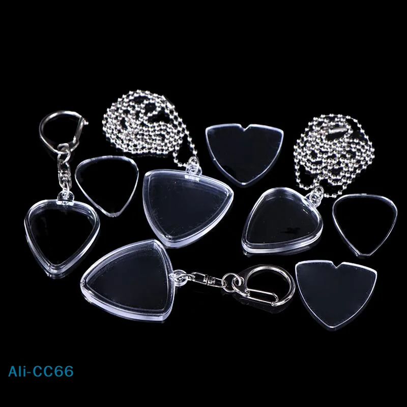 【M】Gitarristen-Aufbewahrungsbox für Gitarren-Pick-Sammelbox, transparenter Halter, Schlüsselanhänger, Tasche, herzförmige Plektren, Größe, Etui, Musikzubehör Image