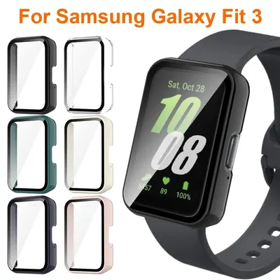 Tempered Glass Case For Samsung Galaxy Fit 3 Screen Protector Cover For Samsung Galaxy Fit 3 All-Around PC Bumper Shell Cases