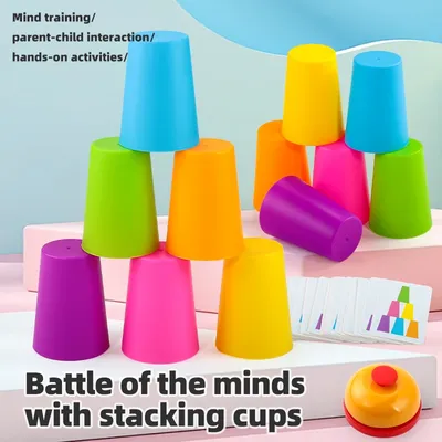 1 Piece of Kidsren's Battle Cup Stacking Cup Board Game Color Sorting Cognitive Training Stacking Cup Toy Educational Competitive Institution Props for Boys and Girls, Suitable for Christmas, New