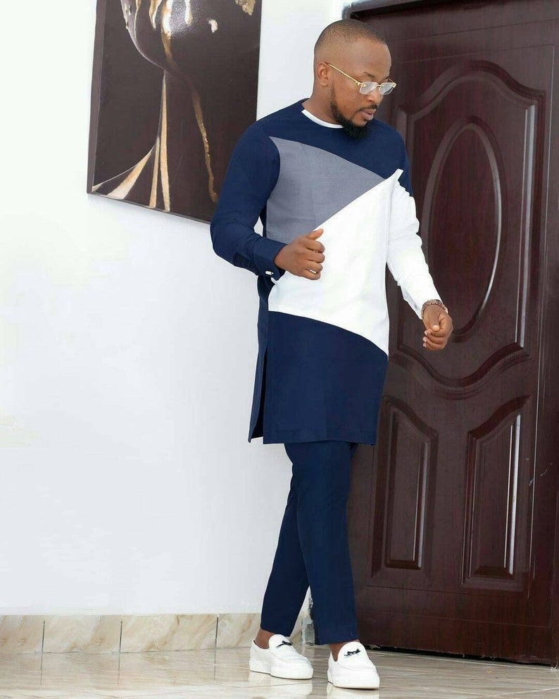 Abito africano da 2 pezzi per uomo, abito da festival Dashiki, regalo per lui, abbigliamento africano tradizionale, abbigliamento da sposa da uomo Das