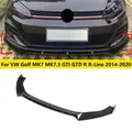Per VW Golf 7 7.5 MK7 MK7.5 GTI GTD R-Line 2014-2019 Auto Paraurti Anteriore Splitter Lip Spoiler Body Kit Per Volkswagen Gloss Nero