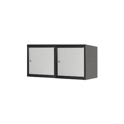 PROREGAL Mega Deal | 2x Schließfachwürfel Blocky mit Zylinderschloss + 2 Schlüssel | HxBxT 40x40x40cm | Anthrazit/Lichtgrau | Tresor, Schließfach Image