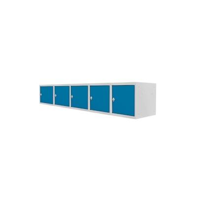 PROREGAL Mega Deal | 5x Schließfachwürfel Blocky mit Drehriegelschloss für Vorhängeschloss | HxBxT 40x40x40cm | Lichtgrau/Lichtblau | Tresor Image