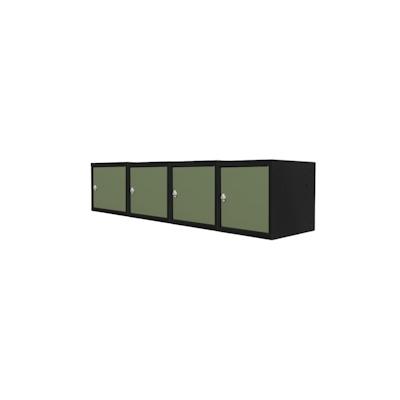 PROREGAL Mega Deal | 4x Schließfachwürfel Blocky mit Drehriegelschloss für Vorhängeschloss | HxBxT 40x40x40cm | Anthrazit/Resedagrün | Tresor Image