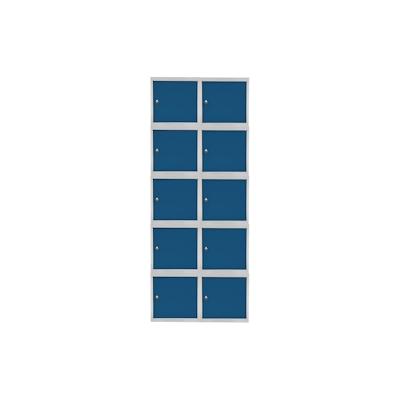 PROREGAL Mega Deal | 10x Schließfachwürfel Blocky mit Drehriegelschloss für Vorhängeschloss | HxBxT 40x40x40cm | Lichtgrau/Blau | Tresor, Schließfach Image
