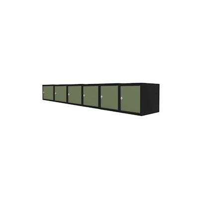 PROREGAL Mega Deal | 6x Schließfachwürfel Blocky mit Drehriegelschloss für Vorhängeschloss | HxBxT 40x40x40cm | Anthrazit/Resedagrün | Tresor Image