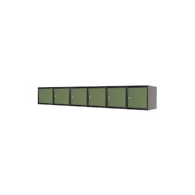 PROREGAL Mega Deal | 6x Schließfachwürfel Blocky mit Zylinderschloss + 2 Schlüssel | HxBxT 40x40x40cm | Anthrazit/Resedagrün | Tresor, Schließfach Image