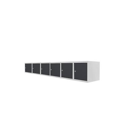 PROREGAL Mega Deal | 6x Schließfachwürfel Blocky mit Zylinderschloss + 2 Schlüssel | HxBxT 40x40x40cm | Lichtgrau/Anthrazitgrau | Tresor, Schließfach Image