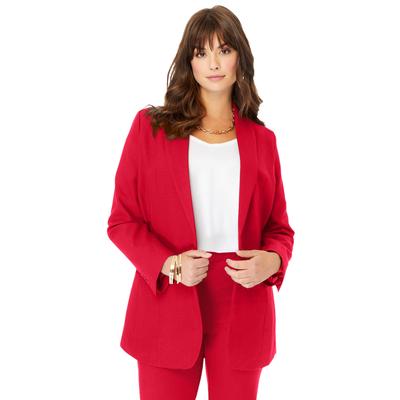 Plus Size Women's Bend Over® Blazer by Roaman's in Vivid Red (Size 16WP)