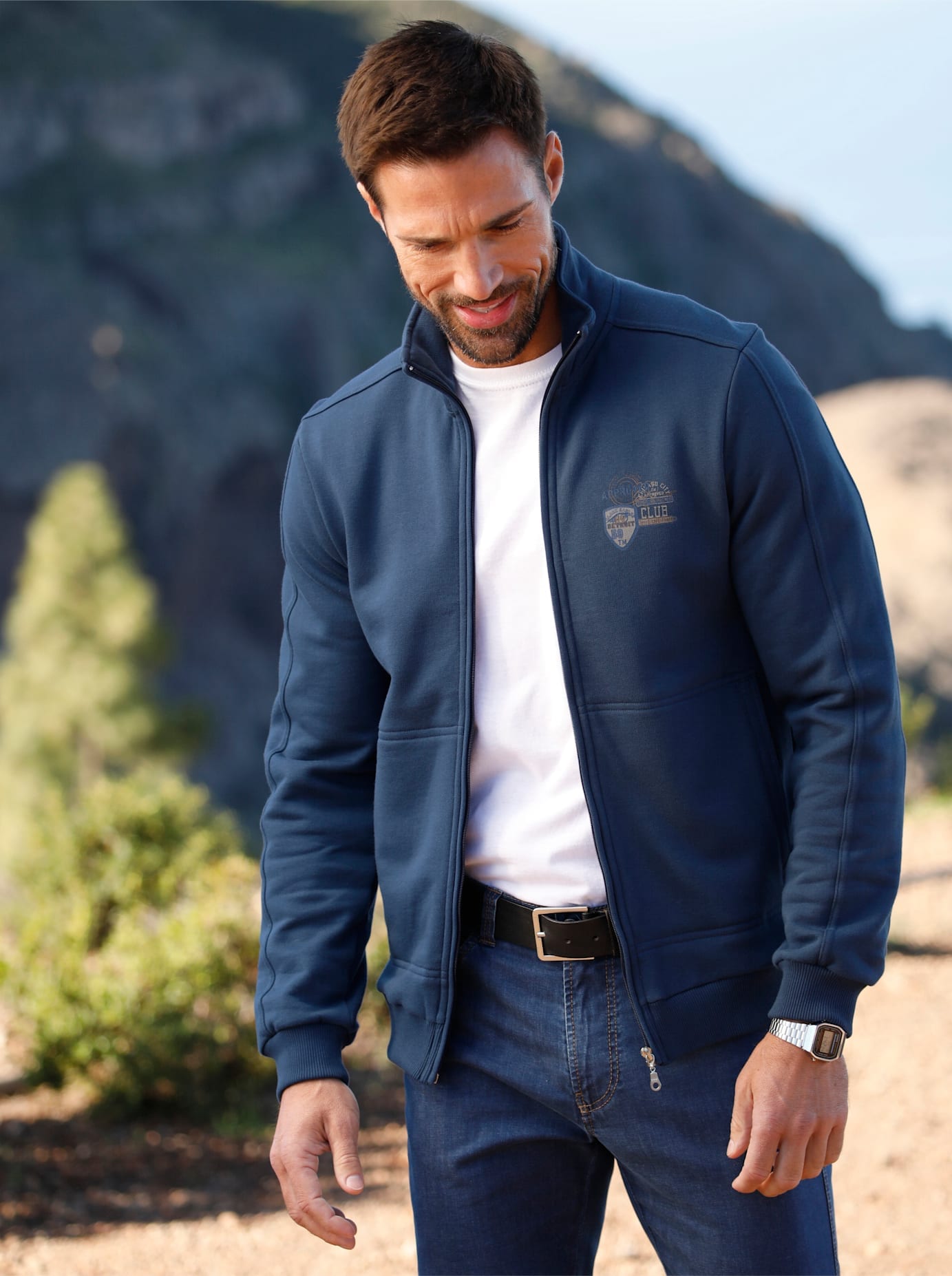 Sweatjacke CATAMARAN, Herren, Gr. 64/66, blau (dunkelblau), 100% Baumwolle, Sweatjacken Image