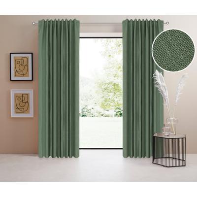 Verdunkelungsvorhang "Marusha" Gr. 2, grün (dunkelgrün), B:135cm H:175cm, Polyester, Polyester, LEGER HOME BY LENA GERCKE, Gardinen, Verdunkelnder Vorhang, blickdicht, Leinenoptik, verschiede Größen Image