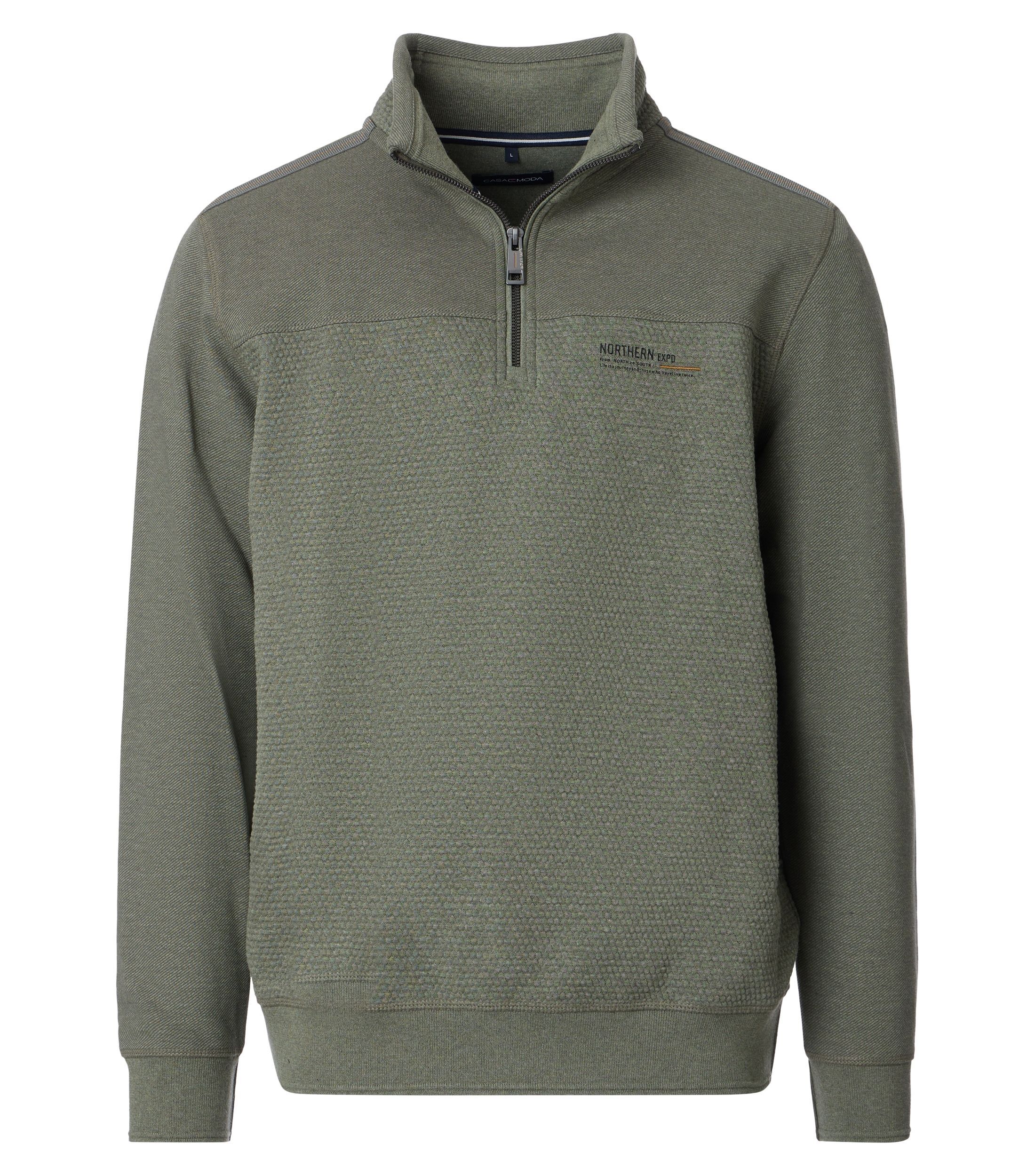 Sweatshirt CASAMODA "CASAMODA Sweatshirt uni", Herren, Gr. 6XL, grün, 62% Baumwolle, 35% Polyester, 3% Elasthan, Sweatshirts Image