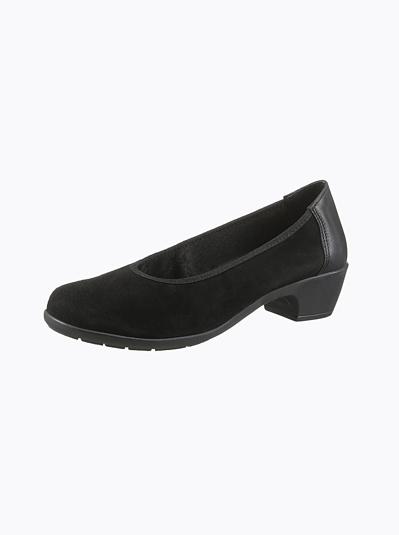 Pumps CASUAL LOOKS, Damen, Gr. 39, schwarz, Glattleder, Nubukleder, Rindsleder, Schuhe Pumps