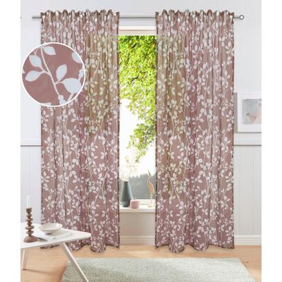 Gardine MY HOME "Issoire" Gr. 4, braun, B:140cm H:245cm, Polyester, Gardinen Image