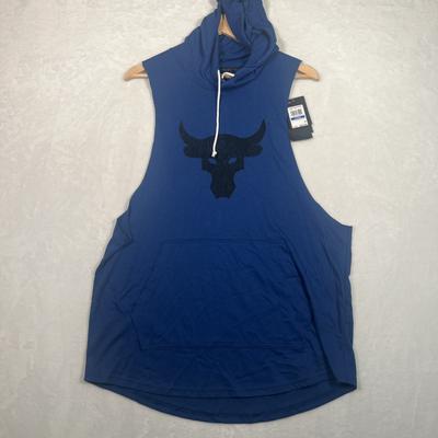 Under Armour Shirts | Under Armour Project Rock Bsr Brahma Bull Hoodie Sl Shirt 1376939 Blue Men Xl | Color: Blue | Size: Xl