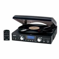 Jensen JTA-460 3-Speed Stereo Turntable with MP3 Encoding System and AM/FM Stereo Radio (Black)