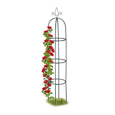 relaxdays Rankhilfe Obelisk 200 cm dunkelgrün