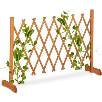 relaxdays Ausziehbares Rankgitter aus Holz bis 180 cm orange braun Image