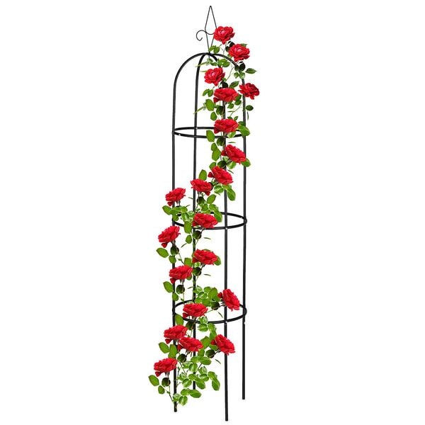 relaxdays Rankhilfe 200 cm schwarz schwarz Image