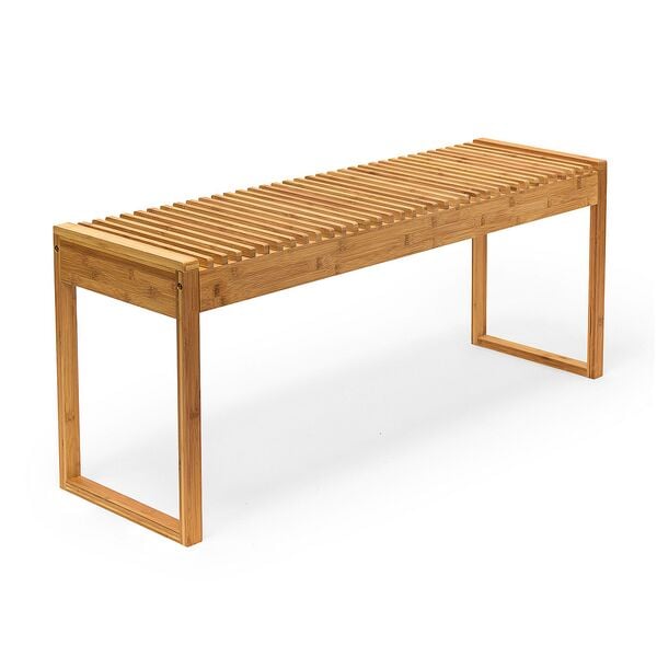 relaxdays Sitzbank aus Bambus braun, 120x47 cm Image