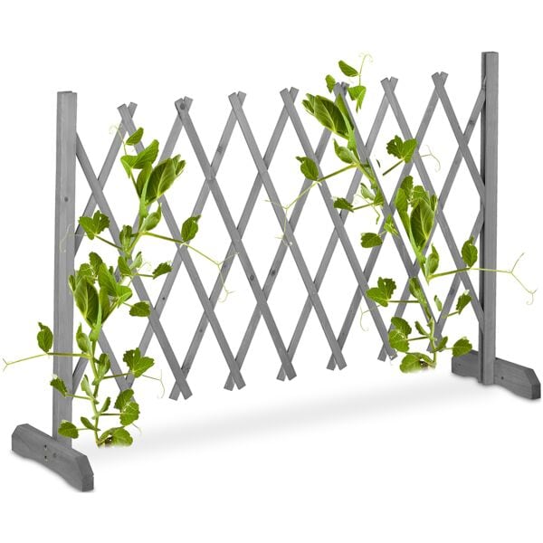 relaxdays Ausziehbares Rankgitter bis 185 cm grau grau