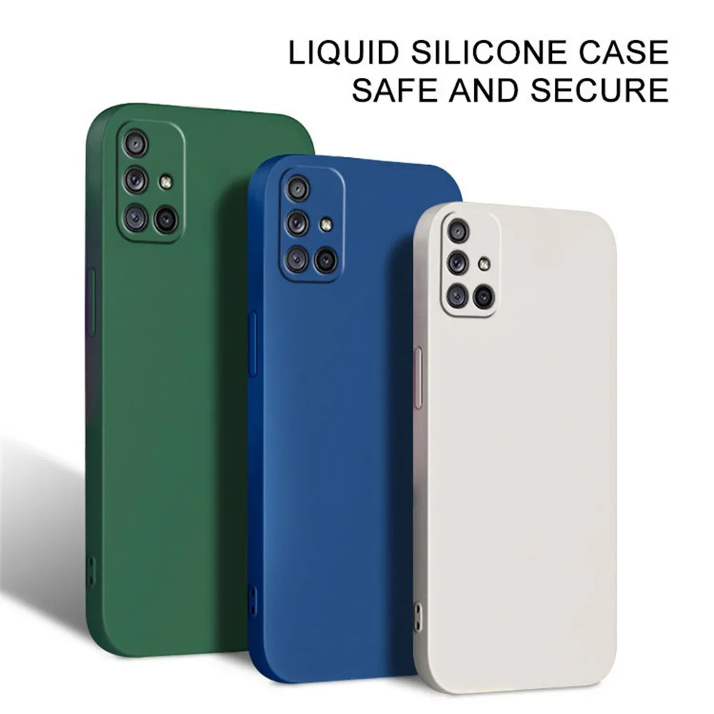 Samsun A73 A72 A71 A55 A54 A53 A52 A51 Flüssigkeit Silikon Telefon Fall Für Samsung A30 A31 A32 A33 A34 A35 A41 A42 Weiche Zurück Abdeckung Image