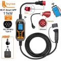 feyree 11kW Type2 16A Caricatore EV portatile trifase APP Wi-Fi Versione Bluetooth Cavo di ricarica EVSE Spina CEE da 5 m per auto elettrica