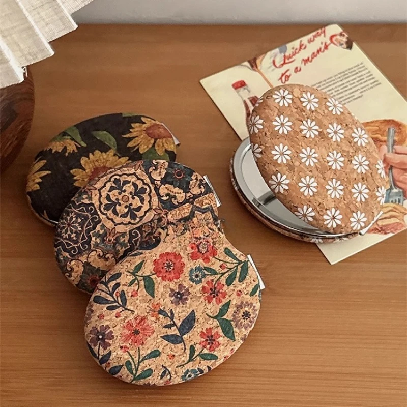 Vintage klappbarer kleiner Spiegel, Kreis, Make-up, runde Spiegel, Vergrößerung, tragbar, Espejo Redondo, Heimdekoration, Zubehör Image