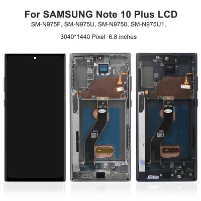 Für Samsung Note 10 plus AMOLED Display mit Rahmen Digitizer Montage Ersetzen LCD N975 N975F Touch Screen für Note 10 plus