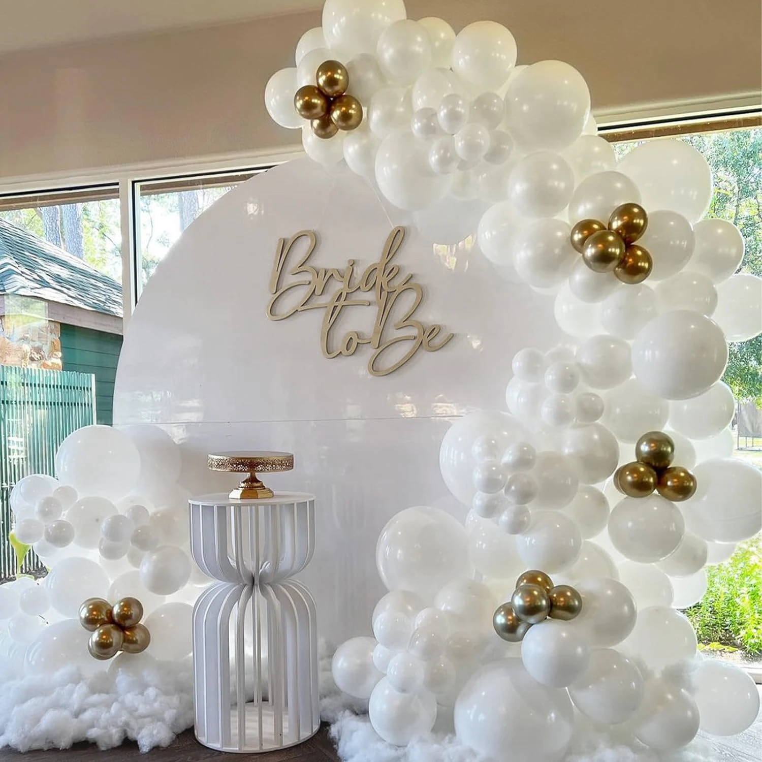 110-teiliges Latex-Ballon-Set aus Weißgold, geeignet für Geburtstagsfeiern, Hochzeiten, Valentinstag-Party-Dekoration Image