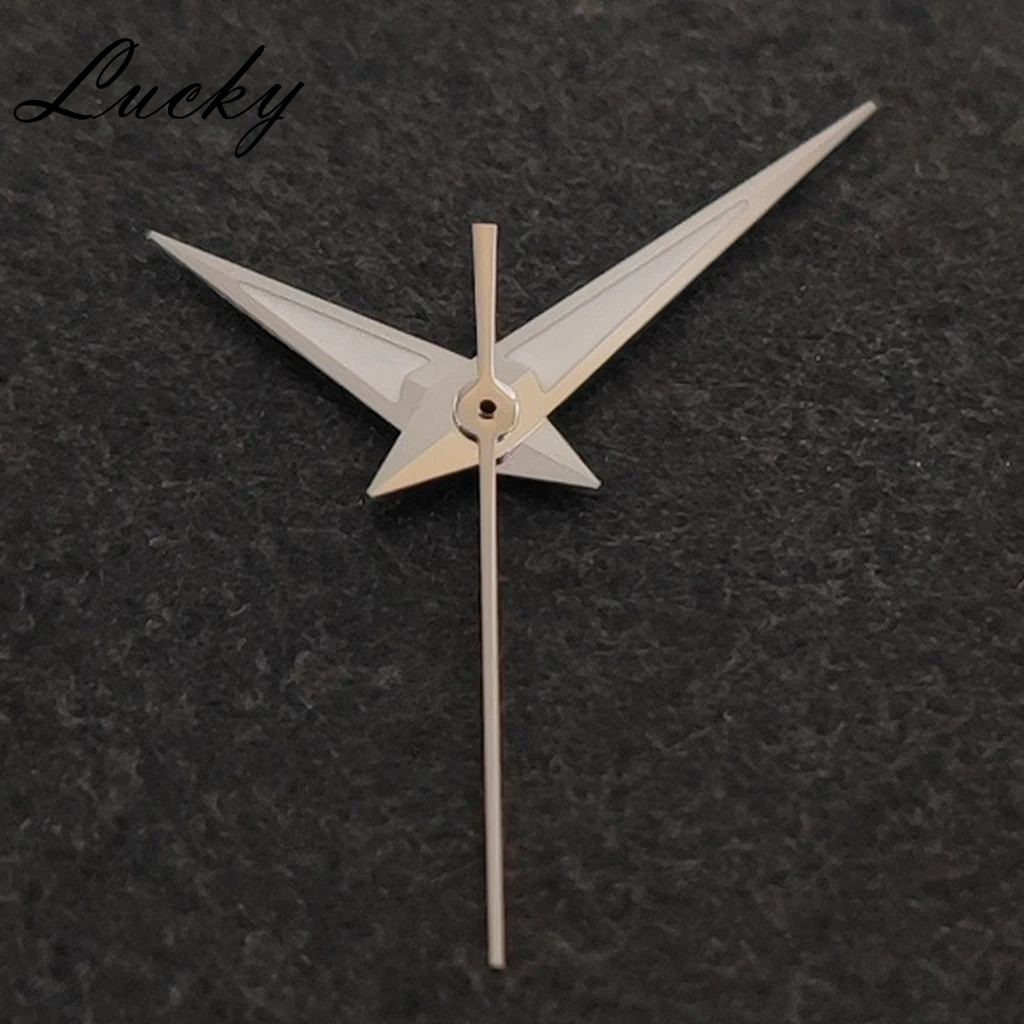 Hochwertige modifizierte NH35-Uhren, Zeiger, silberne Zeiger, passend für NH34 NH35 NH36 4R 7S-Uhrwerk C3, grün leuchtende Uhrenzubehör Image