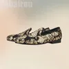 Gold Totem Design Low Top Penny Slipper Mode Slip on Männer Schuhe luxuriöse handgemachte Party Fest Bankett Büro Männer Freizeit schuhe