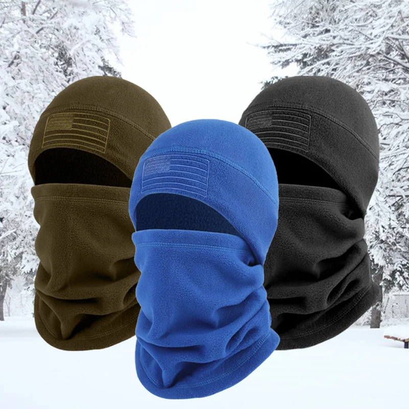 2 teil/satz Unisex Stricken Beanie Hut Balaclava Hut Einfarbig Atmungsaktive Hals Schal Für Outdoor Sport Image