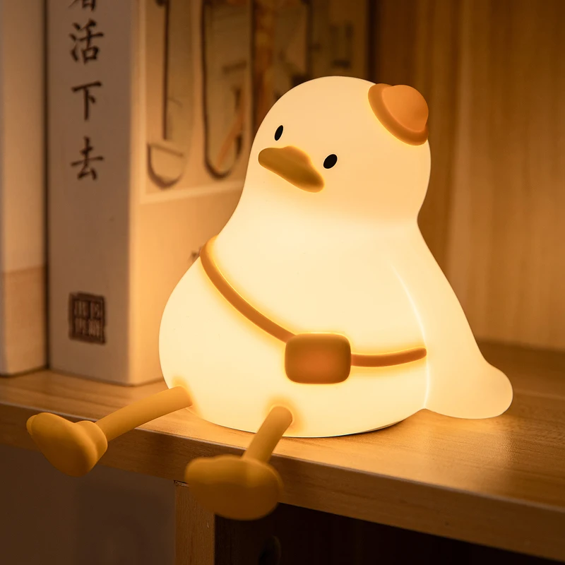 LED Nachtlicht Nette Ente Silikon Touch Sensor Lampe Timer Nachtlicht Wiederaufladbare Atmosphäre Lichter Für Room Decor Kinder Geschenk