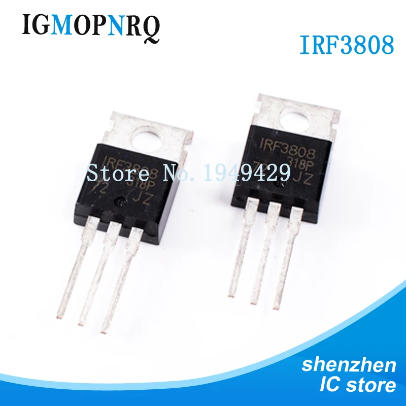 10PCS IRF3808PBF TO-220 IRF3808 MOSFET MOSFT 75V 140A 7mOhm 150nC Neu Image