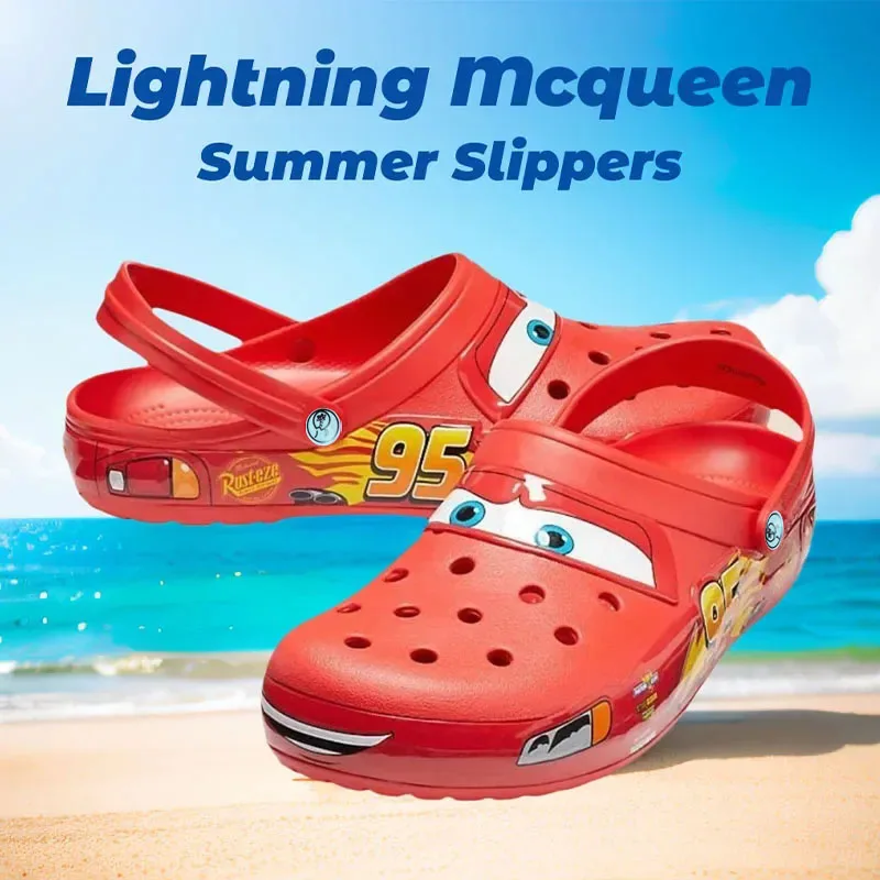 Lightning Mcqueen Erwachsene Sommer Hausschuhe Autos Schuhe Outdoor Sandalen Figur Anime Anhänger Charakter Höhle Schuhe Sandalen Eva Schuhe