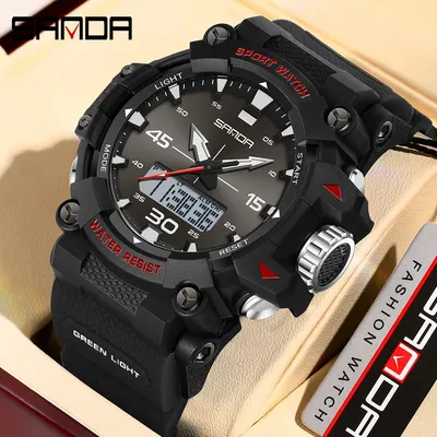 Fashion SANDA New 6291 Men's Electronic Watch Timing Sports Waterproof Night Light Men's Electronic Watch Alarm Clock