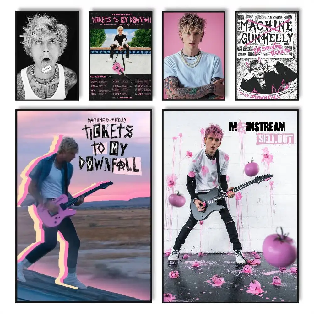 Singer M-Machine Gun KellyES Poster HD-Poster Selbstklebend wasserdicht ideal für Wohnzimmer Schlafzimmer Bar Dekoration Image